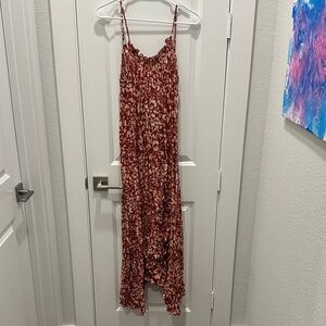 Anthropologie Terracotta and Cream Patterned Dress
